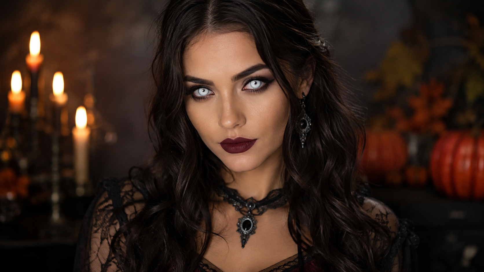 Fantasy costume with striking eye colour